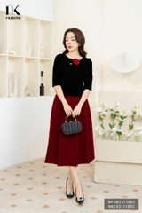 NK Fashion Chân Váy Nhung Xoè Xếp NKCV2311002