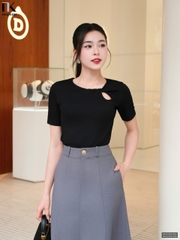 Áo Thun Xoắn Cổ NK Fashion Công Sở Nữ Thanh Lịch, Nữ Tính Vải Mềm Mịn NKAT2501002