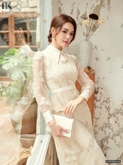 Đầm ren A hồ điệp phối cổ đẹp mộng mơ LUDV2507002