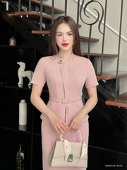 Set Chân Váy Bút Chì Và Áo Xếp Cổ Đai Eo Thanh Lịch Vải Mềm Mịn NKBD2412002 ( Bao gồm cả áo + CV)