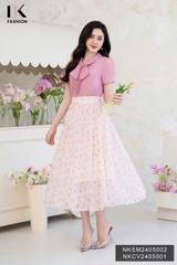 Áo Sơ Mi Nơ Cổ Bấu Mí NK Fashion Công Sở Nữ Thanh Lịch Vải Mềm Mịn NKSM2405002