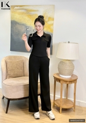 Set thể thao tay lỡ cổ bẻ trẻ trung, hiện đại, tôn dáng NKBD2407001