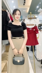 Áo Thun Vai Chùm Nhún Trẻ Trung, Nữ Tính Vải Mềm Mịn NKAT2502006 ( Ko kèm QU/CV/PK)