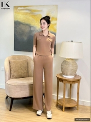 Set thể thao tay lỡ cổ bẻ trẻ trung, hiện đại, tôn dáng NKBD2407001