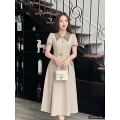 Đầm Phối Cổ Lady Nữ Tính Vải Mềm Mịn NKDV2411008 ( Ko kèm PK)