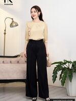 NK Fashion Quần Ống Suông Cơi Túi Cúc Bọc, Thanh Lịch NKQU2401001