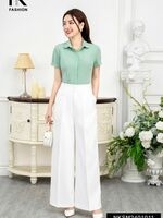 NK Fashion Quần Ống Suông Cơi Túi Cúc Bọc, Thanh Lịch NKQU2401001