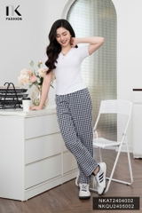 Quần Baggy Cạp Chun NK Fashion Công Sở Nữ Trẻ Trung Vải Mềm Mịn NKQU2405002