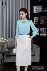 Áo Sơ Mi Dài Tay Cổ Đức Hoa Bèo Vai NKSM2309002