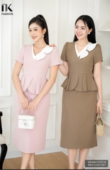 Áo peplum hoa ngực phối trắng xinh xắn, sang chảnh NKSM2407016