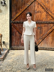 Áo Peplum Cổ Vê Xếp Sườn Thanh Lịch, Sang Trọng NKSM2409009 ( Ko kèm QU/CV/PK)