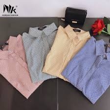 Sơ Mi Kẻ Nẹp Chéo Cộc Tay NKSM2012010