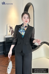 Áo Vest 1 Lớp Phối Tay Lỡ UKAK2308011 NK Fashion Thời Trang Công Sở Nữ, Sạng Trọng Chất Liệu Cao Cấp, Lên Form Đứng Dáng