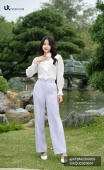 Sơ Mi Tơ Bèo Cổ Tim Chun Tay UK Fashion Thời Trang Công Sở Nữ basic, chất liệu cao cấp thanh lịch UKFSM2310005