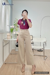 Áo Sơ Mi Nữ Công Sở Croptop Tay Chờm Basic Cộc Tay Hàn Quốc UKSM2305025 NK FASHION Công Sở Nữ Trẻ Trung, Vải Mềm Mịn