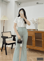 Áo Sơ Mi Croptop Đuôi Tôm UK Fashion Chất Liệu Cao Cấp, Siêu mềm mại, Thoáng Mát UKSM2306029