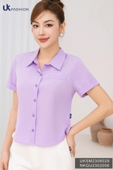 Áo Sơ Mi Croptop Đuôi Tôm UK Fashion Chất Liệu Cao Cấp, Siêu mềm mại, Thoáng Mát UKSM2306029