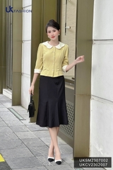 Áo Sơ Mi Cổ Sen Phối Cổ Tay UK Fashion Tiểu Thư, Sang Chảnh UKSM2307002