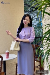 Áo Sơ mi cổ tàu bèo lệch UK Fashion chất liệu lụa cao cấp, chống nhăn, vải mềm mát, thời trang công sở nữ UKSM2401007