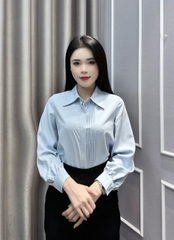 Áo Sơ Mi Cổ Đức Bấu Mí UK Fashion Công Sở Nữ Thanh Lịch Vải Mềm Mịn UKSM2407007