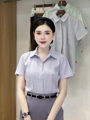 Sơ mi kẻ cổ đức dễ mặc, đơn giản, phù hợp công sở UKSM2504002