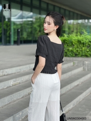 Áo Sơ Mi Nhún Gấu Cộc Tay Unaa Fashion Phong cách thanh Cực Điệu Đà UNSM2304003