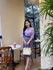 Áo Sơ mi cổ tàu bèo lệch UK Fashion chất liệu lụa cao cấp, chống nhăn, vải mềm mát, thời trang công sở nữ UKSM2401007