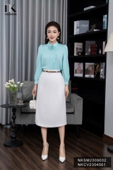 Áo Sơ Mi Dài Tay Cổ Đức Hoa Bèo Vai NKSM2309002