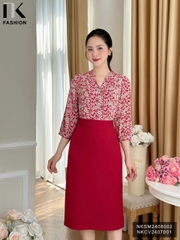 Sơ mi hoa tay lỡ cổ tàu màu sắc mới, kiểu cách, dễ mặc NKSM2408002