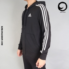 Adidas Men Essentials French Terry 3-Stripes Full-Zip Hoodie GK9032