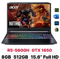 NB Acer Nitro 5 AN515-45-R6EV (NH.QBMSV.006) AMD R5-5600H/8GB RAM/512GB SSD/GFGTX1650-4GB/15.6FHD/IPS/144Hz/WC/Win11H/Đen
