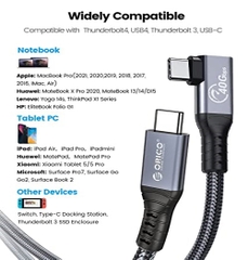 Cáp Thunderbolt4 Type-C Orico TBW4-08-GY-BP