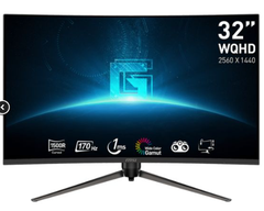 Màn hình LCD MSI Gaming G32CQ5P (31.5 inch/ 2560 x 1440/ 250 cd/m2/ 1ms/ 170Hz/ Curved)