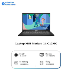 Laptop MSI Modern 14 C12MO i5 1235U/16GB/512GB/Win11 (660VN)