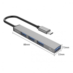 Bộ chia Type C ra 4 cổng USB 3.0 & 2.0 Orico AH-13-GY-BP