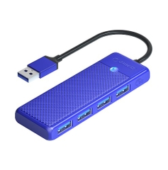 Bộ chia/ Hub USB ra 4 cổng USB 3.0 Orico PAPW4A-U3-015 Xanh - Hồng - Đen