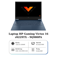 Laptop HP VICTUS 16-r0229TX 9Q980PA (Core i5-13500H | 32GB | 512GB SSD | RTX 4050 6GB | 16.1inch FHD 144Hz | Win11 | Blue)