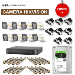 Combo 8 Camera HikVision DS-2CE10DF3T-FS + Đầu ghi hình HIKVISION