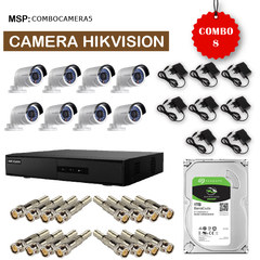 Combo 8 Camera HikVision DS-2CE16D0T-IR + Đầu ghi hình HIKVISION