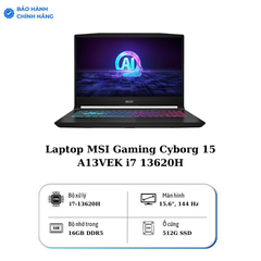 Laptop MSI Gaming Cyborg 15 A13VEK i7 13620H/16GB/512GB/6GB RTX4050/144Hz/Win11 (1423VN)