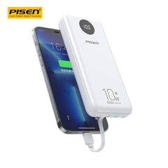 Sạc dự phòng tích hợp 4 dây sạc A, M, C, L - PISEN PowerFo Library 10000mAh (Led)