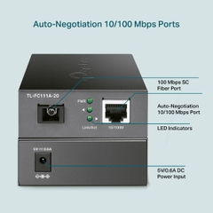 Bộ chuyển đổi Media Converter WDM 10/100 Mbps TL-FC111A-20