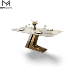 BÀN INOX CHÂN MẠ VÀNG CHỮ V - CBM03