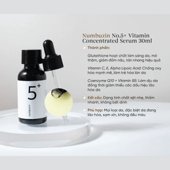 Numbuzin Tinh Chất No.5+ Vitamin Concentrated Serum 30ml