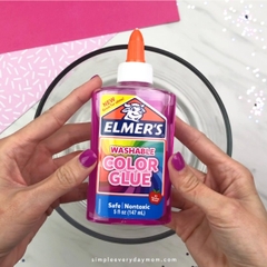 Bộ sản phẩm mini làm slime Elmer’s Washable Color Glue Slime Kit – Tím (Purple)