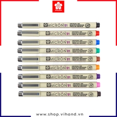 Bút line đi nét vẽ kỹ thuật nhiều màu Sakura Pigma Micron 01 - Ngòi 0.25mm