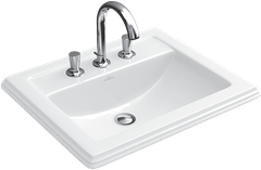 Chậu Lavabo Villeroy & Boch 3 lỗ vòi Hommage 7102A1 630 x 525 mm