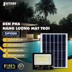 [300W] Đèn Pha Năng Lượng Mặt Trời DP1300 Kitawa Chống Nước IP67