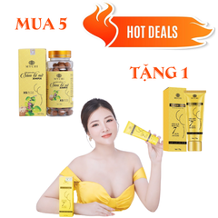 COMBO 5 KẸO SÂM TỐ NỮ XMAX MYCHI TẶNG 1 KEM MASSAGE TĂNG VÒNG 1 MYCHI