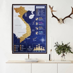 Vietnam Scratch Map Royal Blue Edition